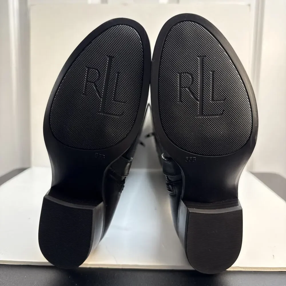 Lauren Ralph Lauren Womens Margarite Black Riding Boots 5.5 Width‎ B NWB